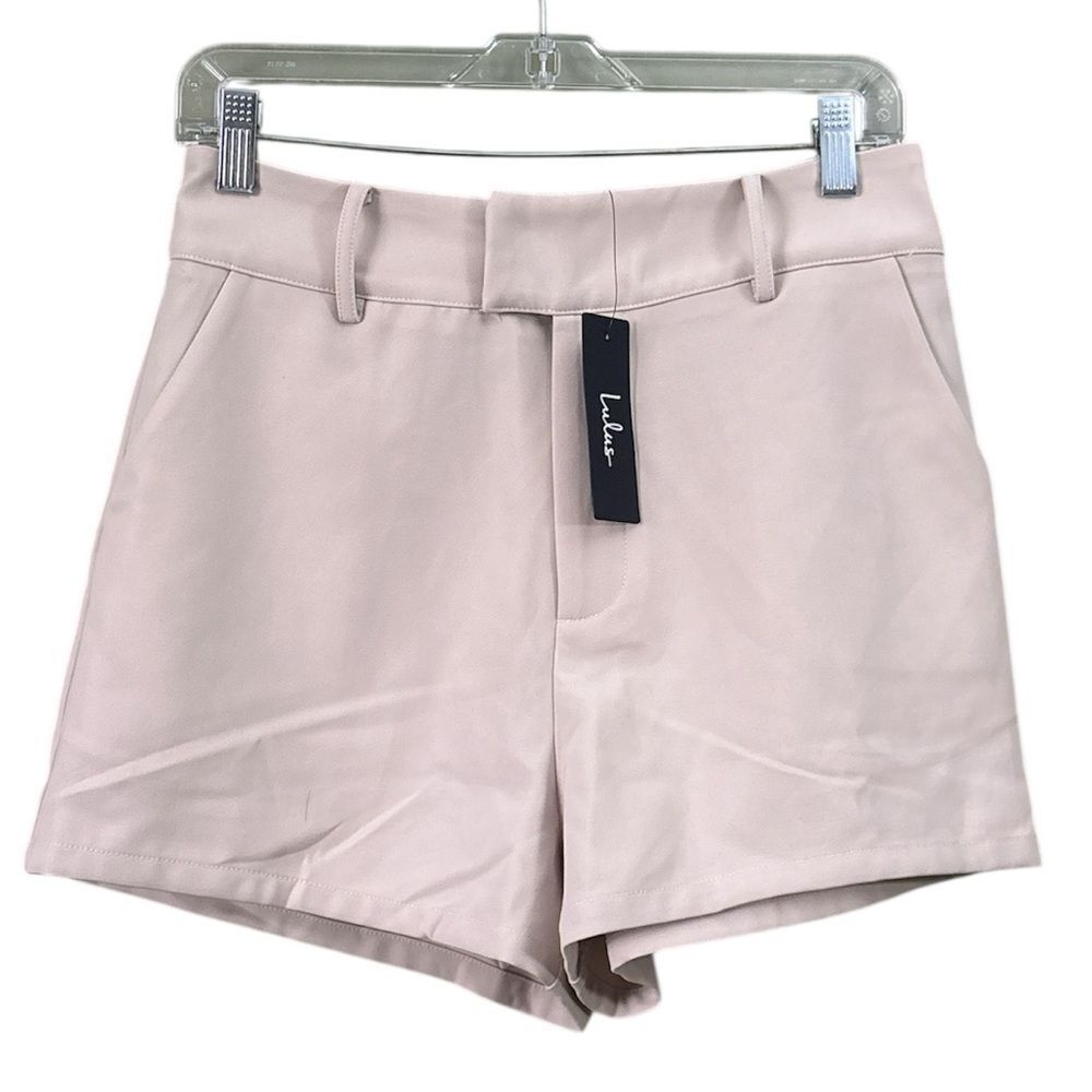 NWT Lulus Trouser Shorts High Waisted Beige Sz M